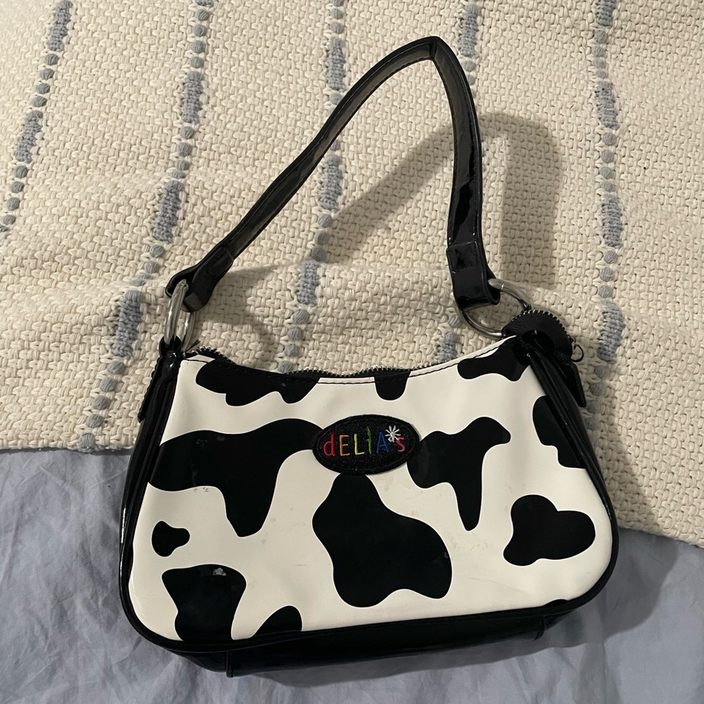 Cute cow print shoulder bag